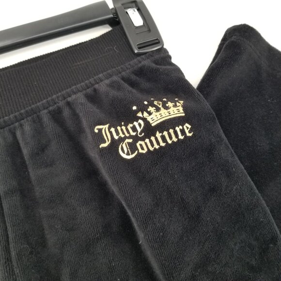 JUICY COUTURE TRACKSUIT  Rhinestones Black  VELOUR SIZE 8/10 - Picture 8 of 16
